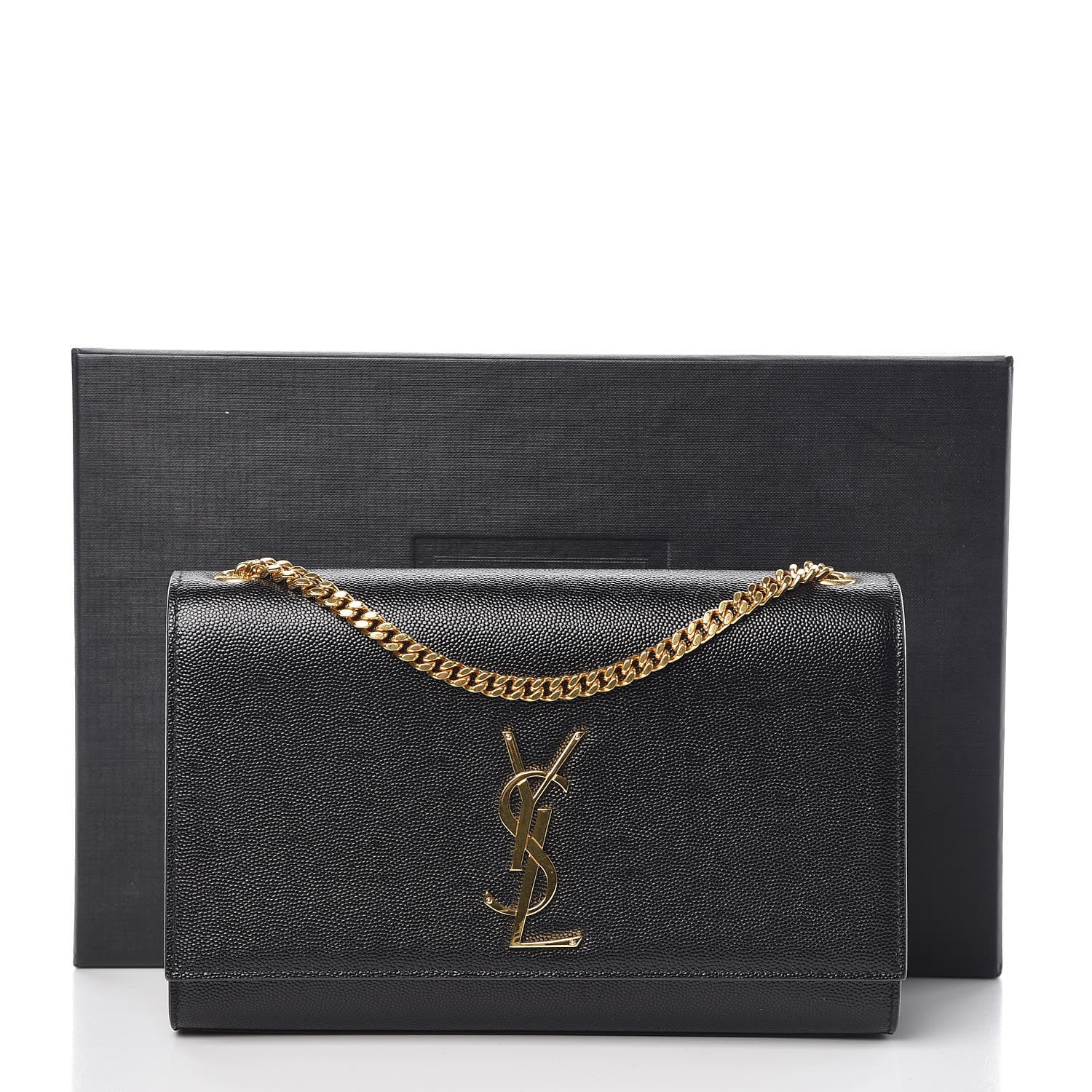 Saint Laurent Grain De Poudre Medium Classic Monogram Kate Satchel Black 10 of 10
