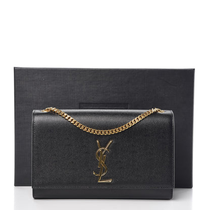 Saint Laurent Grain De Poudre Medium Classic Monogram Kate Satchel Black 10 of 10