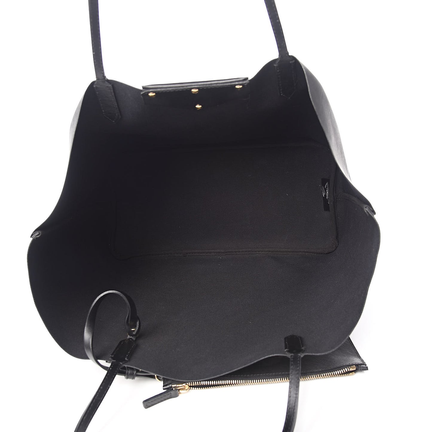Textured Coated Canvas Rottweiler Pint Large Antigona Tote Black