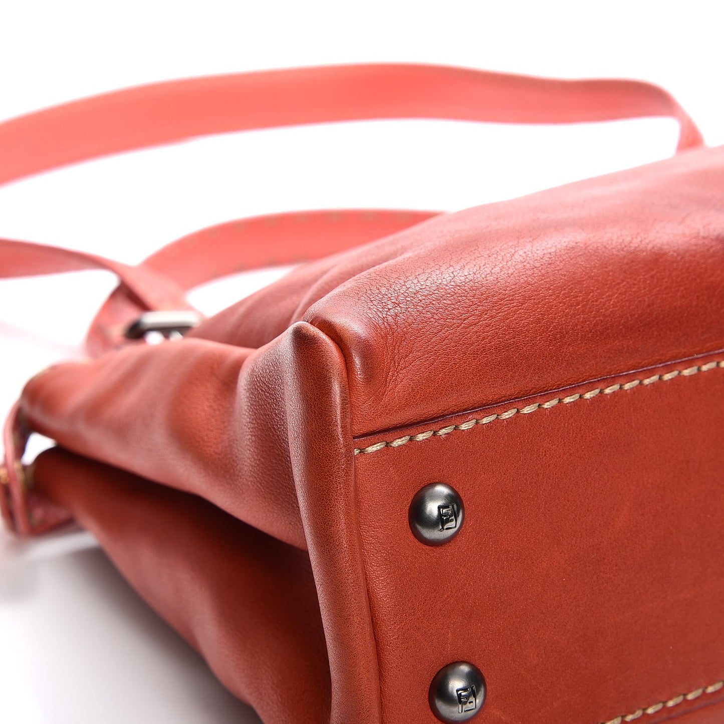 Vitello Saddle Cuoio Romano Selleria Medium Peekaboo Iconic Satchel Sienna Melon Moro