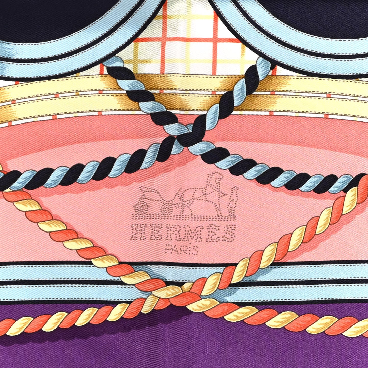 Silk Grande Tenue Scarf 90 Violet Marine Rose