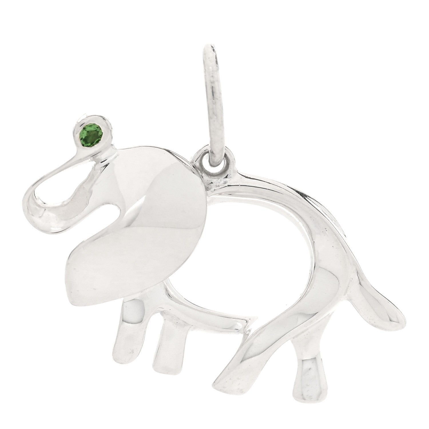 Tiffany Sterling Silver Tsavorite Save the Wild Elephant Charm 1 of 4