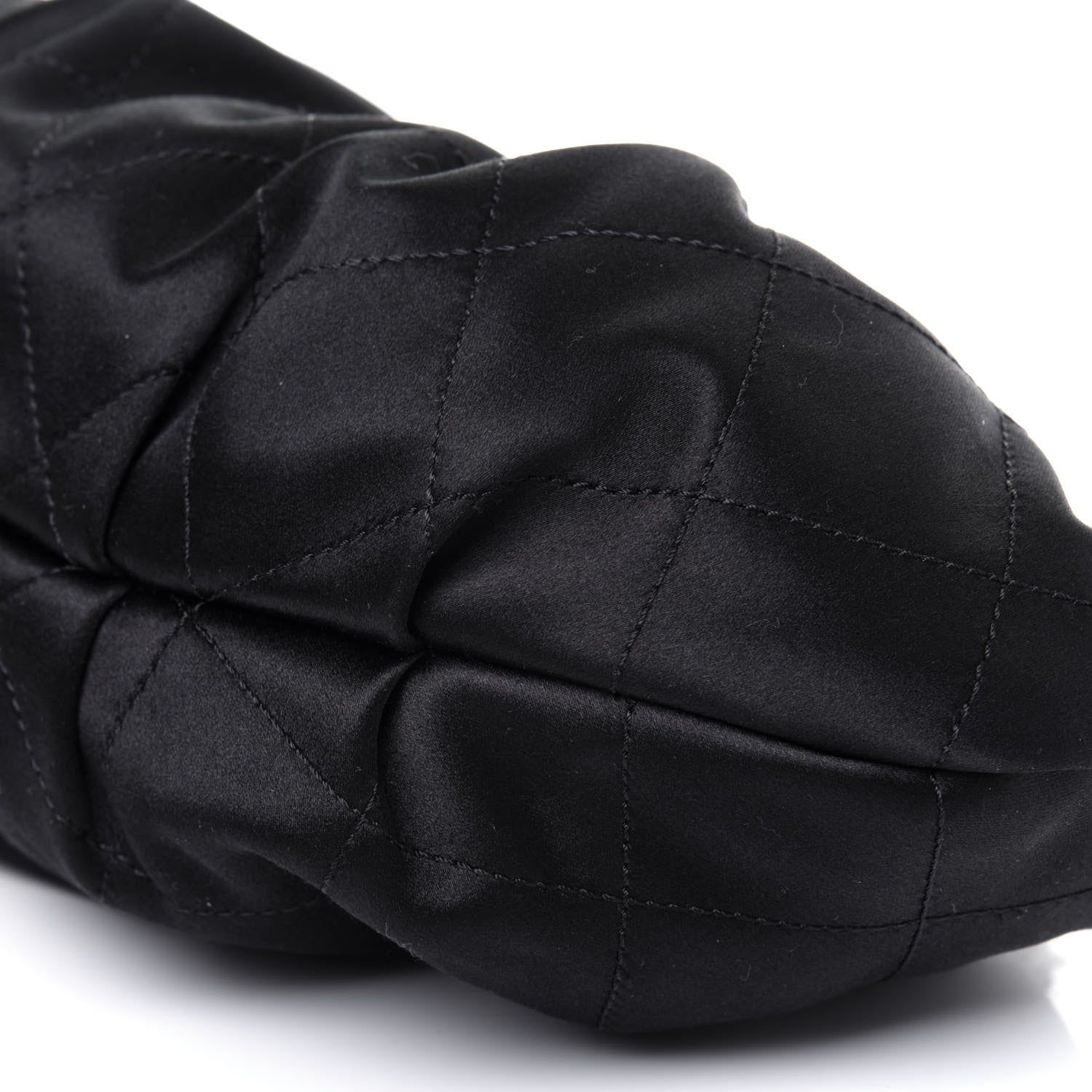 Chanel Satin Diamond Stitch Croissant Pochette Black 11 of 12