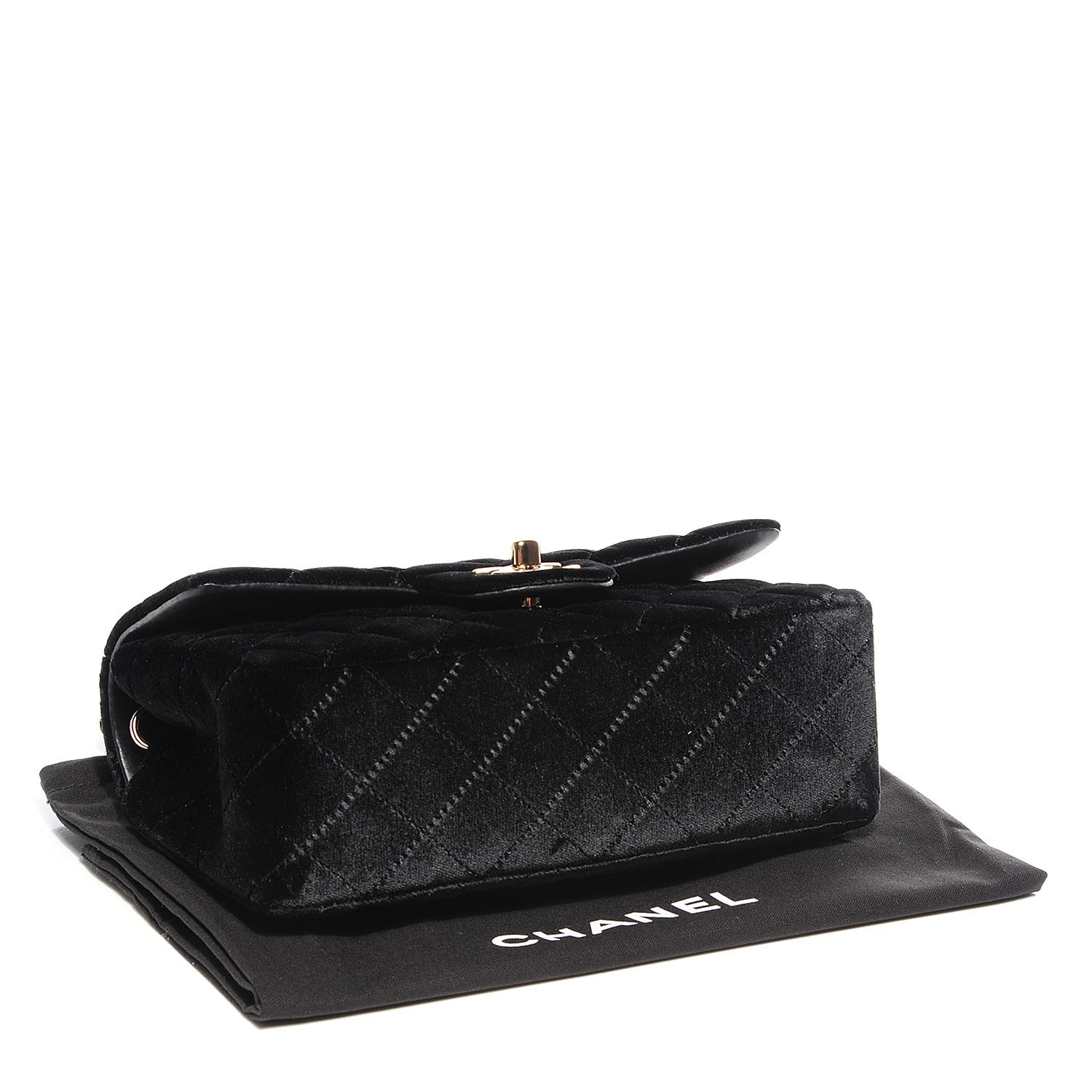 Chanel Velvet Quilted Rectangle Mini Flap Black 4 of 8