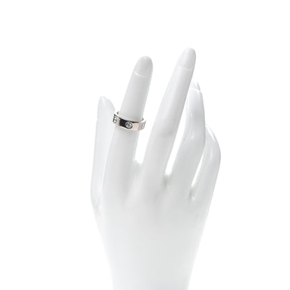 Cartier 18K White Gold 3 Diamond 5.5mm LOVE Ring 51 5.75 2 of 7