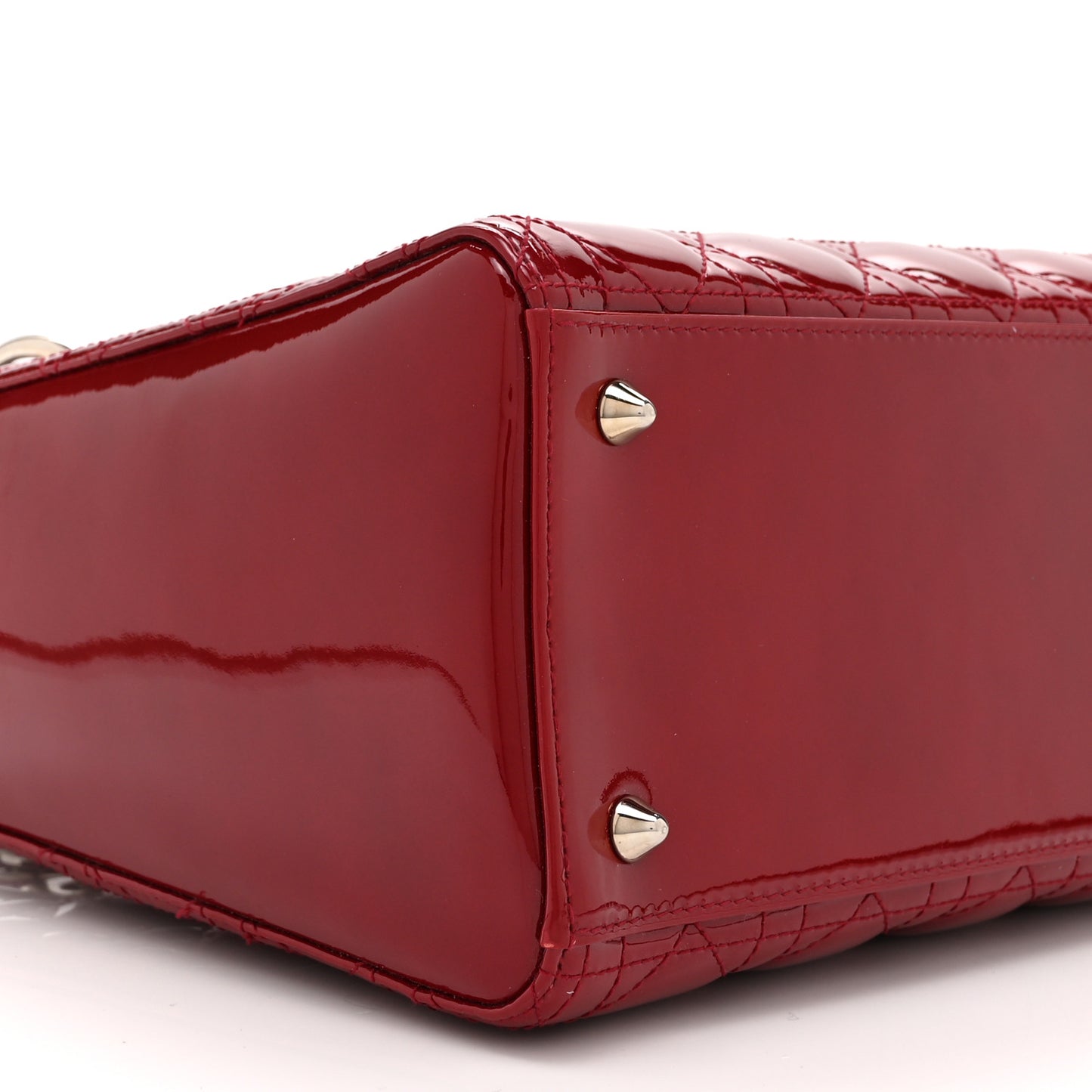 Patent Cannage Medium Lady Dior Red