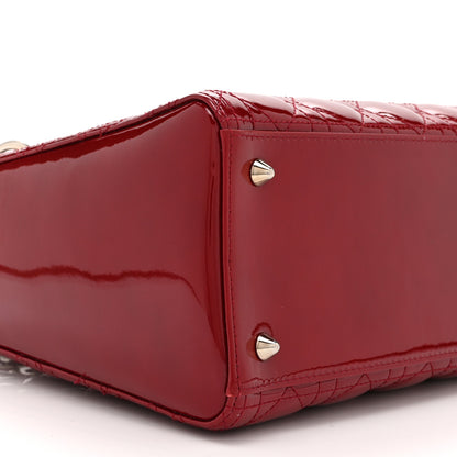Christian Dior Patent Cannage Medium Lady Dior Red 9 of 10