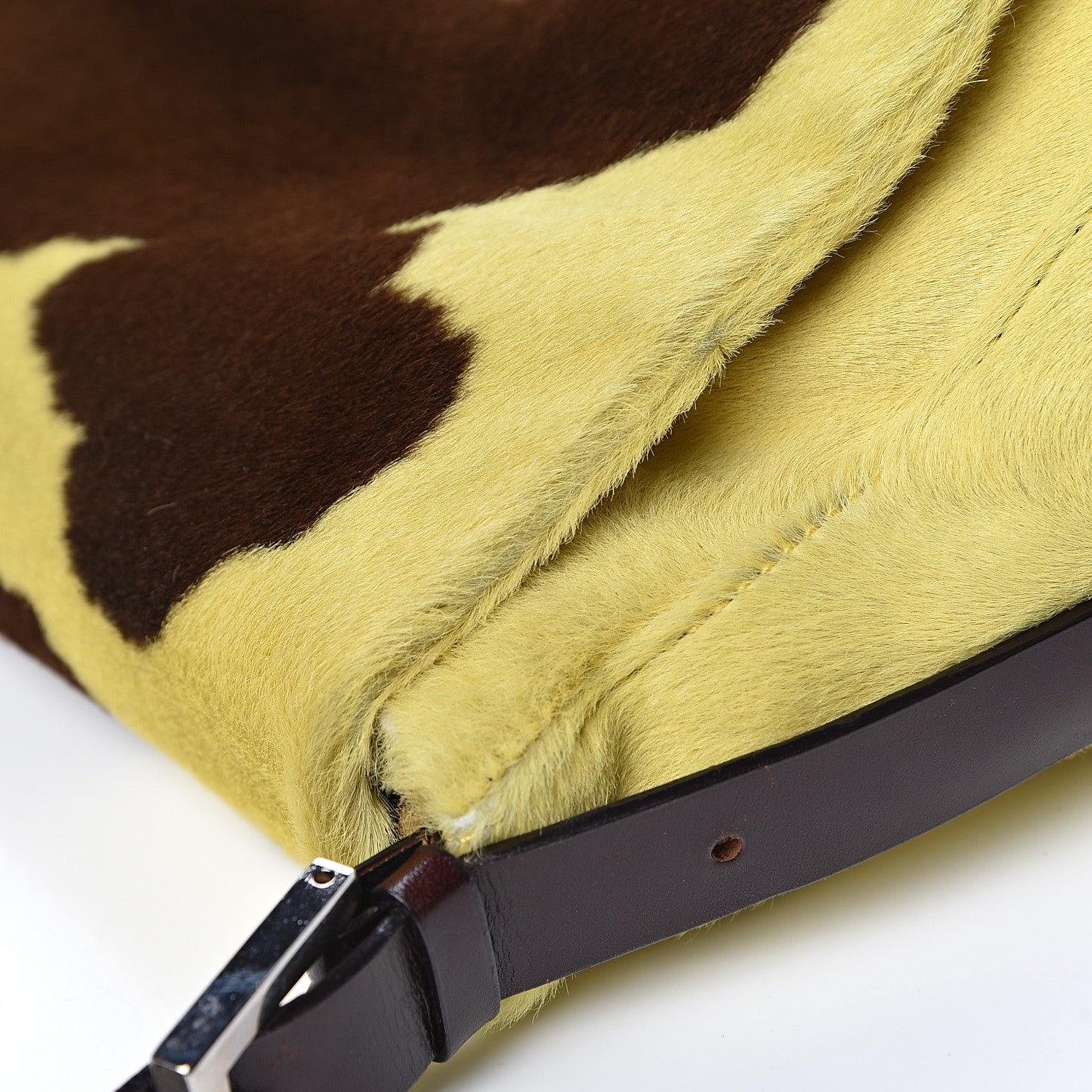 Fendi Calf Hair Mama Baguette Yellow Brown 13 of 18