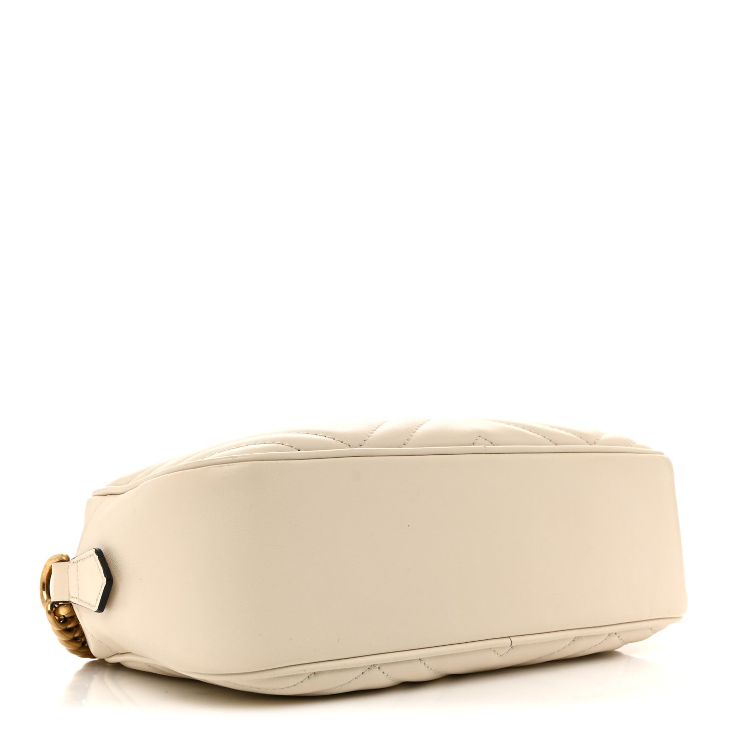 Calfskin Matelasse Small GG Marmont Chain Shoulder Bag White
