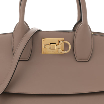 Salvatore Ferragamo Smooth Calfskin Large The Studio Bag Caraway Seed 7 of 14