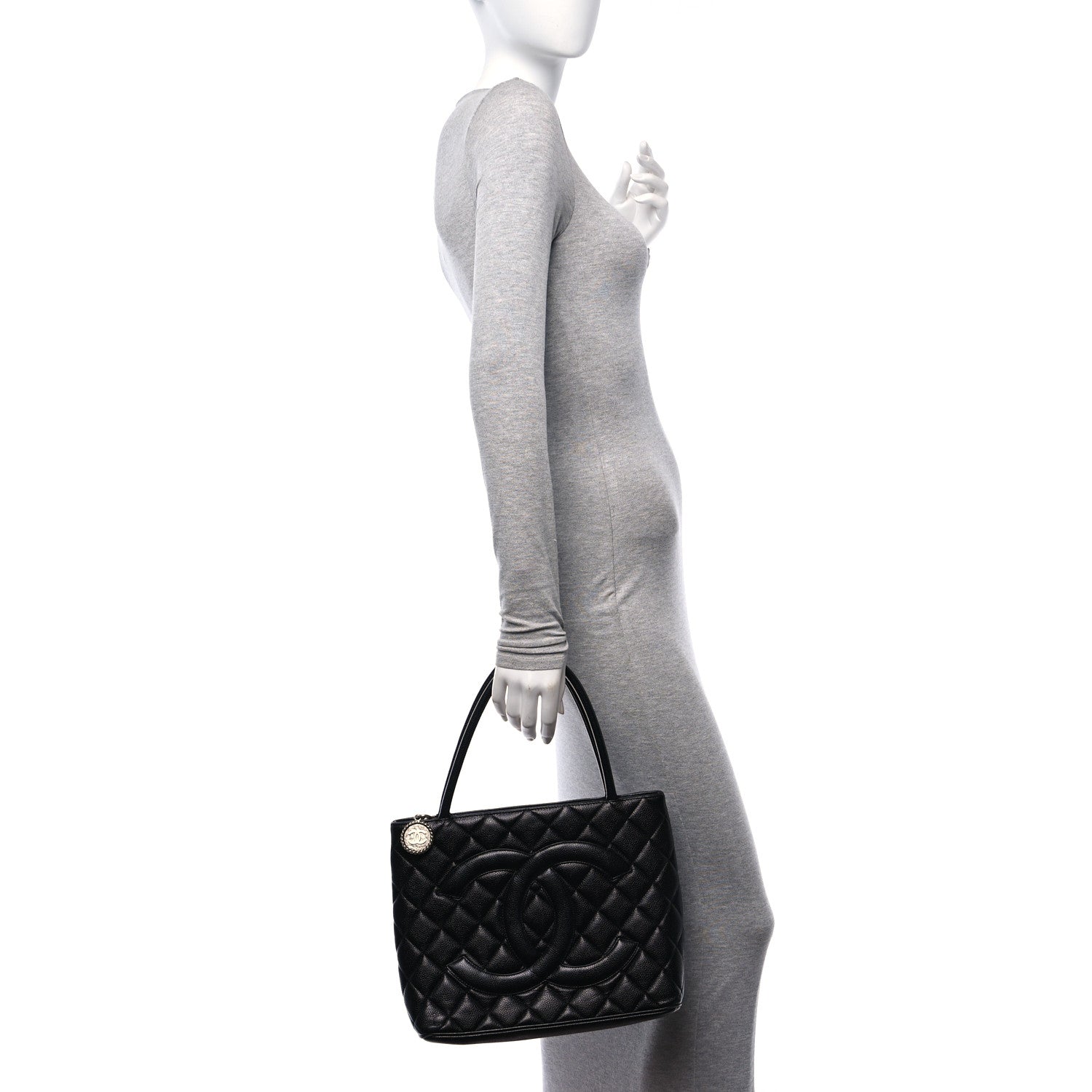 Chanel Caviar Quilted Medallion Tote Black 2 of 10