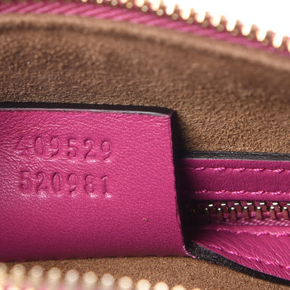 Gucci GG Supreme Monogram Moon Calfskin Small Boston Beige Ebony Hibiscus Red New Rosette 8 of 8