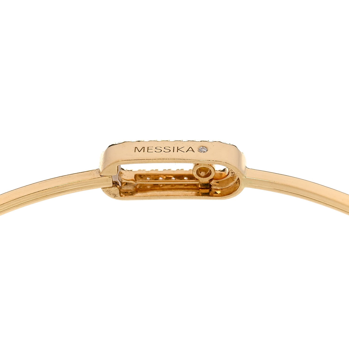 18K Yellow Gold Diamond Move Uno Pave Flex Bangle Bracelet