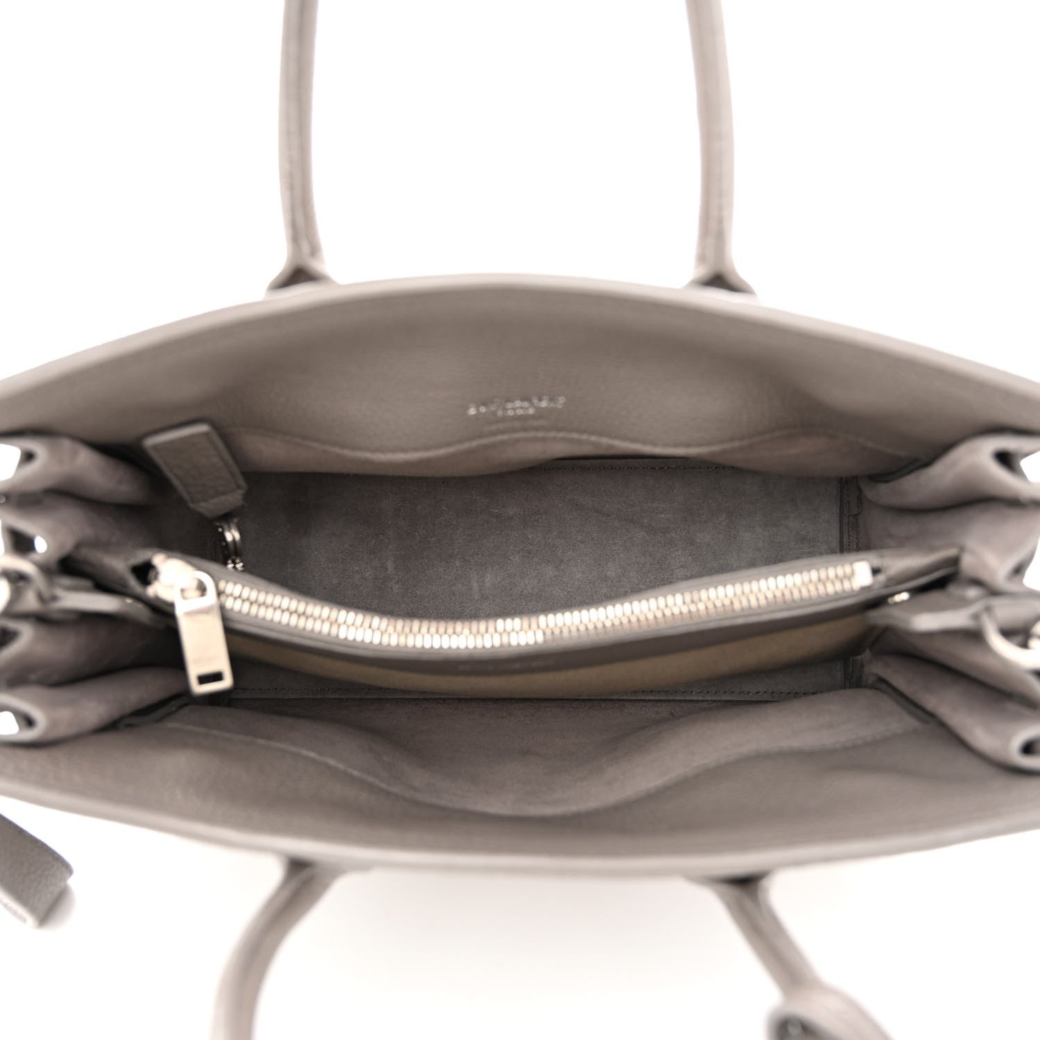 Saint Laurent Grained Calfskin Bi-Color Baby Supple Sac De Jour Souris Fog 5 of 12