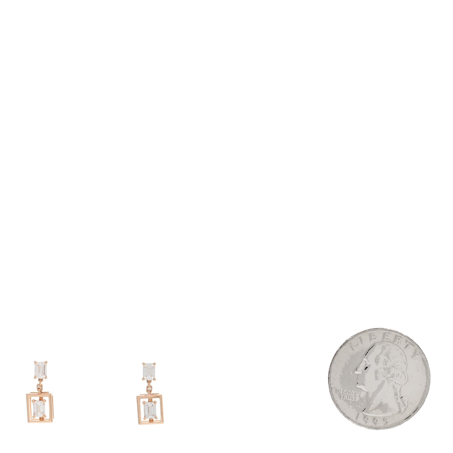 18K Rose Gold Diamond Jewel Box Drop Earrings