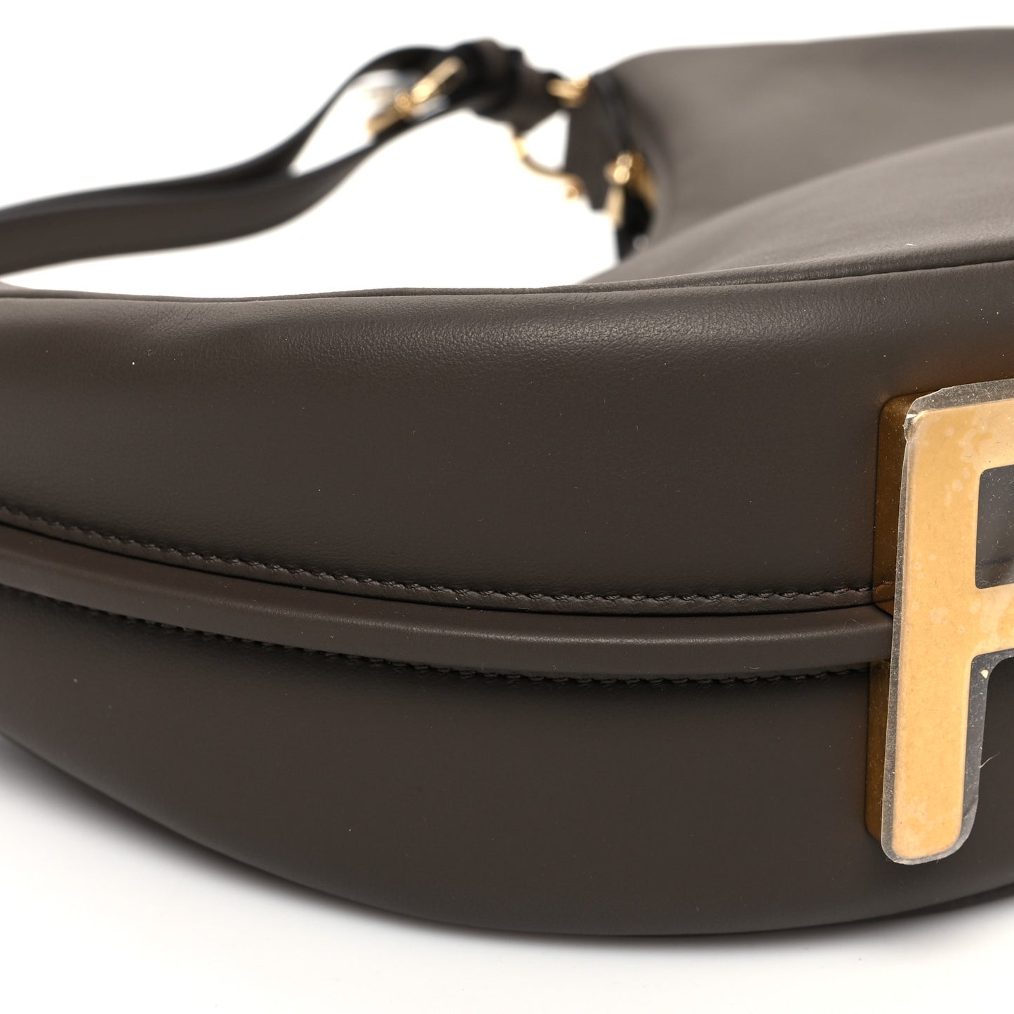 Vitello Grace Matte Small Fendigraphy Hobo Bag Dark Coffee