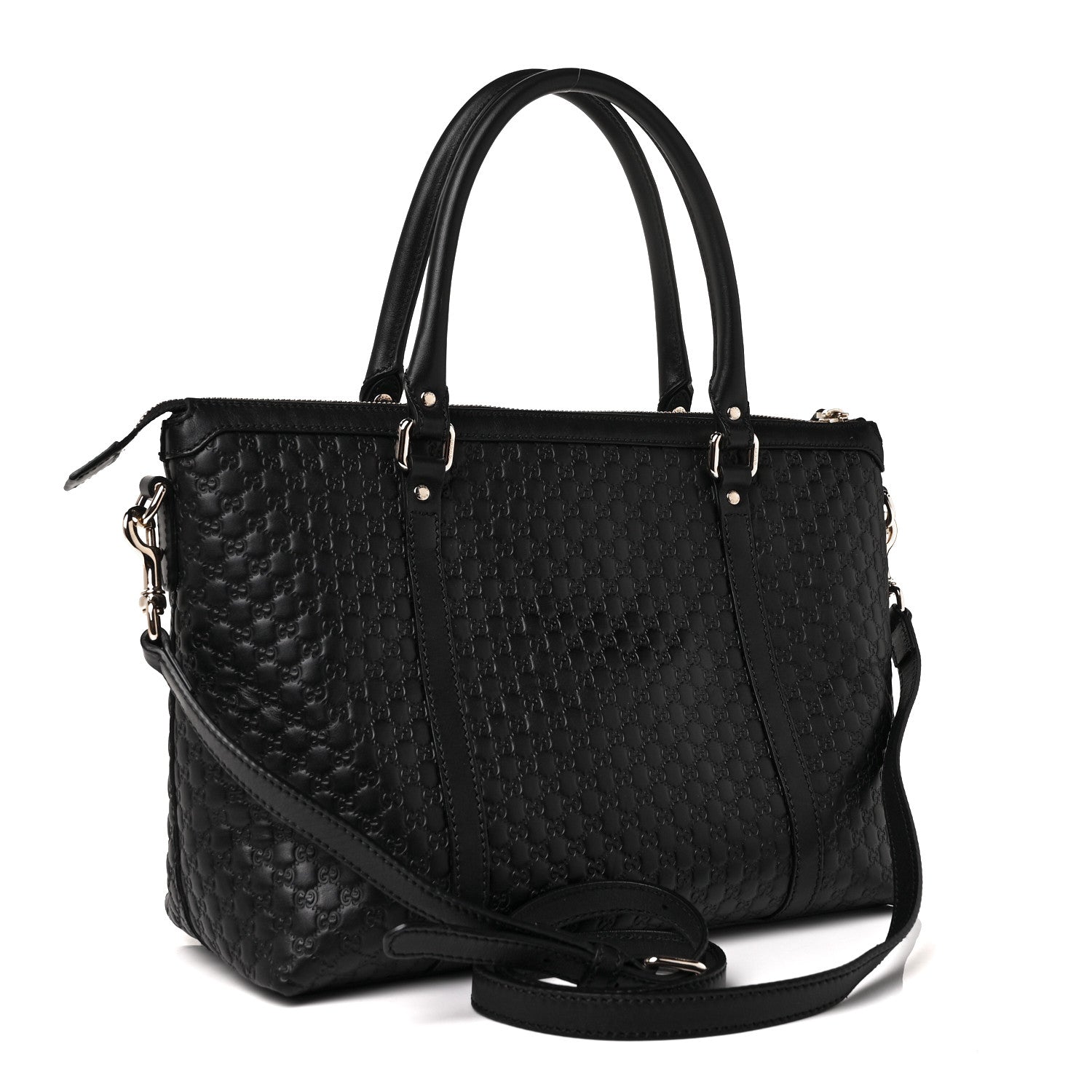 Gucci Soft Microguccissima Small Zippered Satchel Black 2 of 8