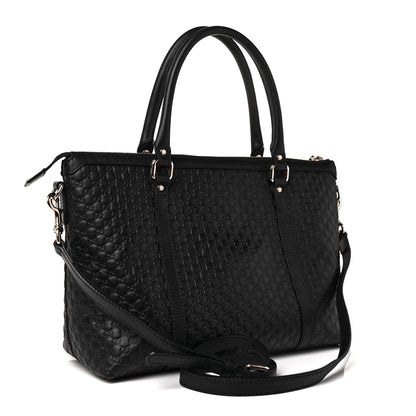 Gucci Soft Microguccissima Small Zippered Satchel Black 2 of 8