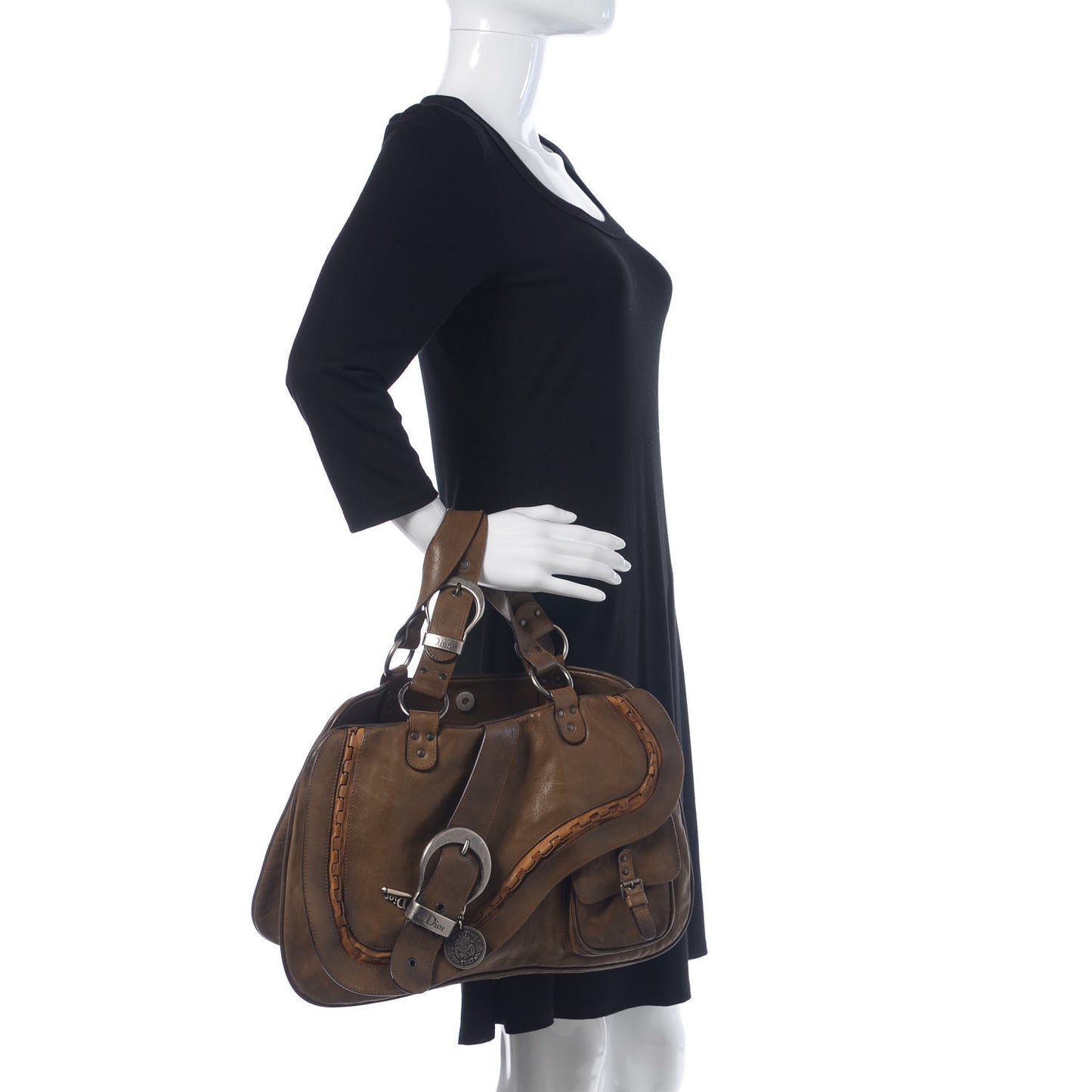 Calfskin Medium Gaucho Double Saddle Bag Green
