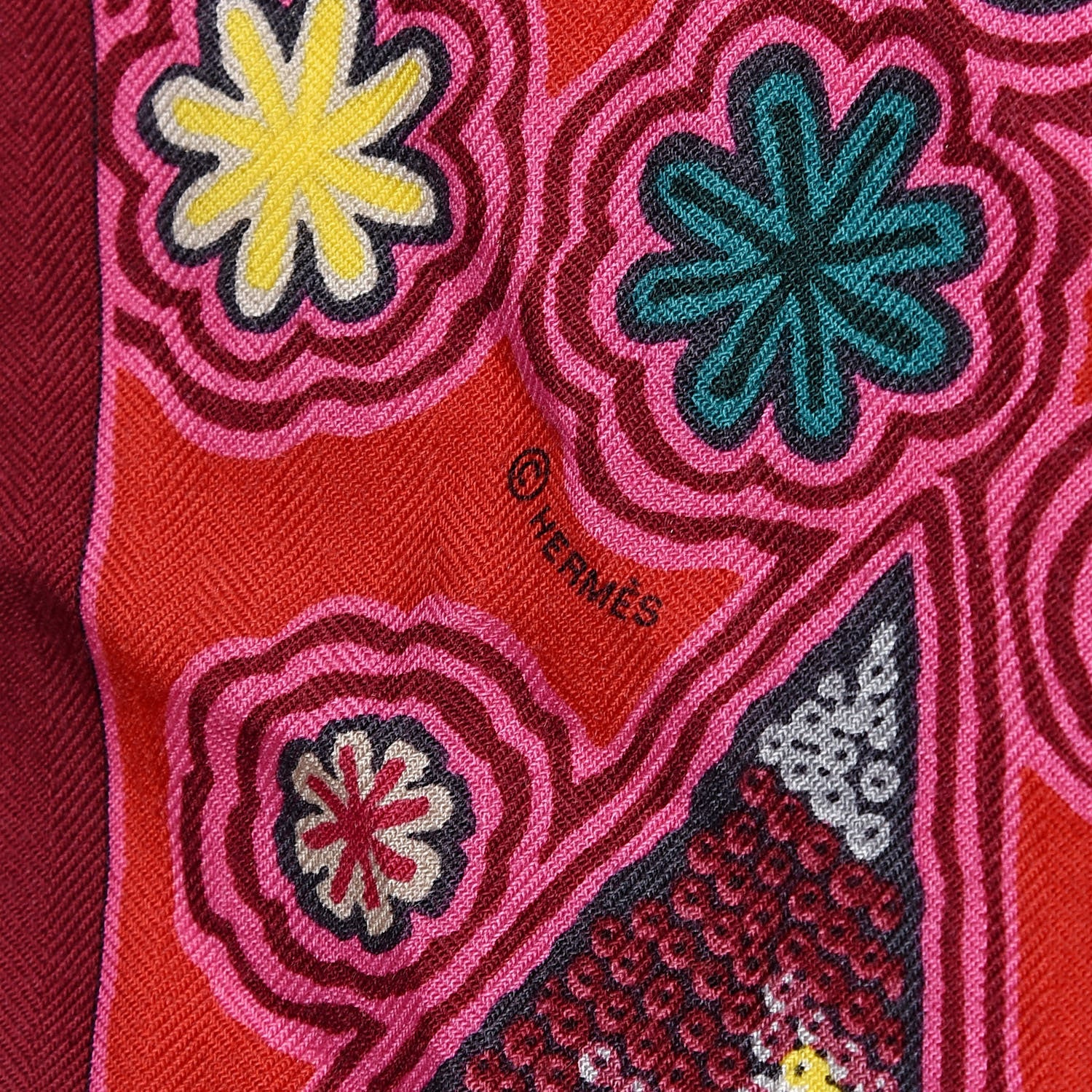 Hermes Cashmere Silk L'Arbre Du Vent Shawl 140 4 of 5