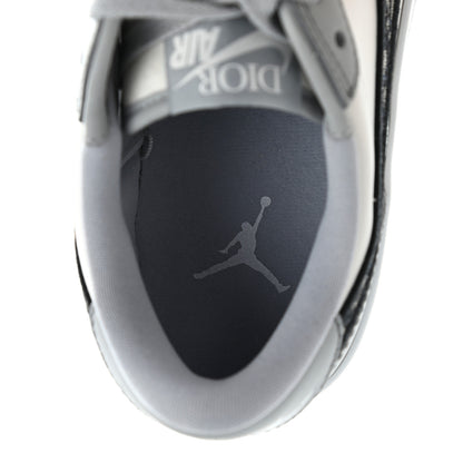 Christian Dior X Nike Air Jordan Calfskin Mens Oblique Low Sneakers 38.5 Beige White 8 of 11