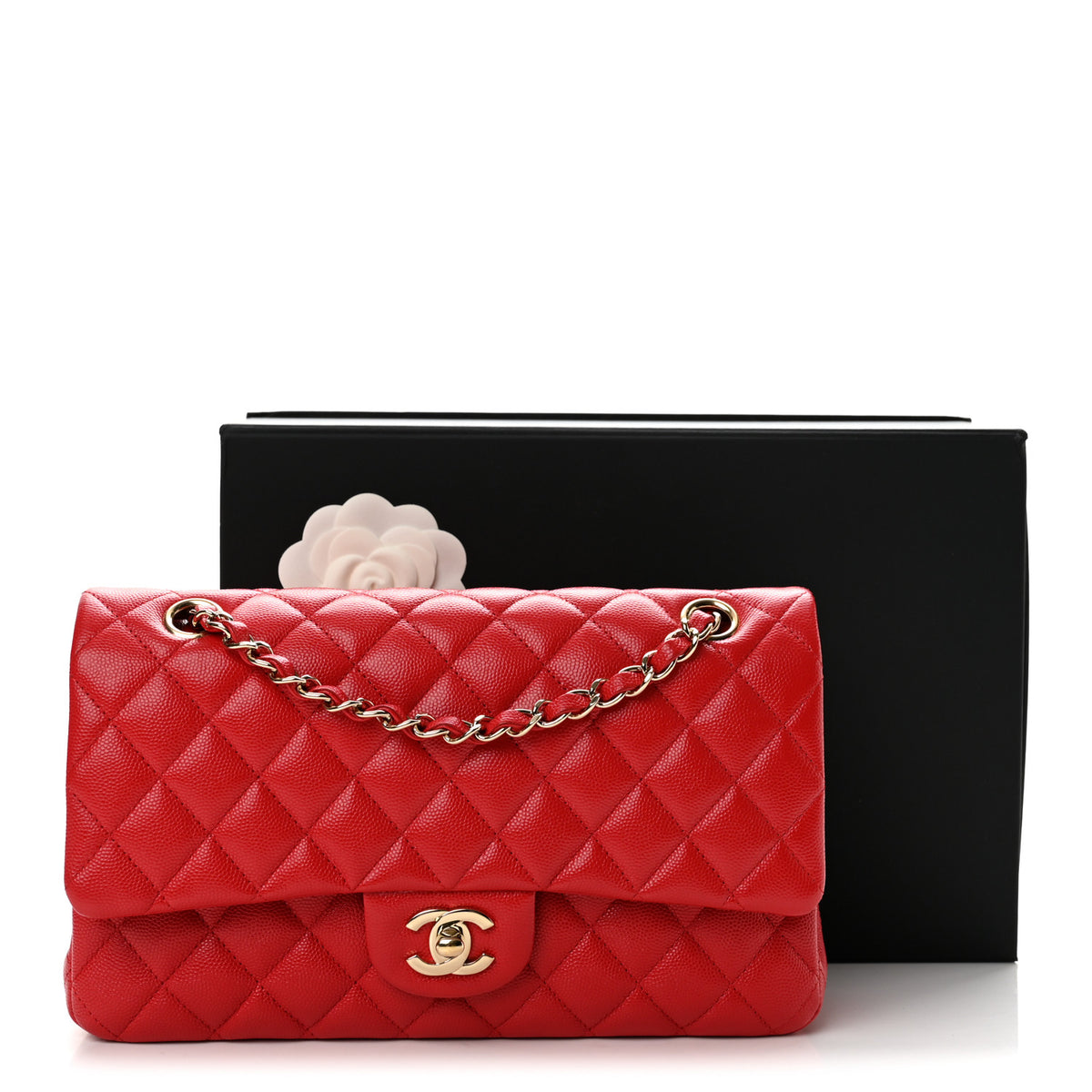 Chanel Caviar Quilted Medium Double Flap Red 13 of 13