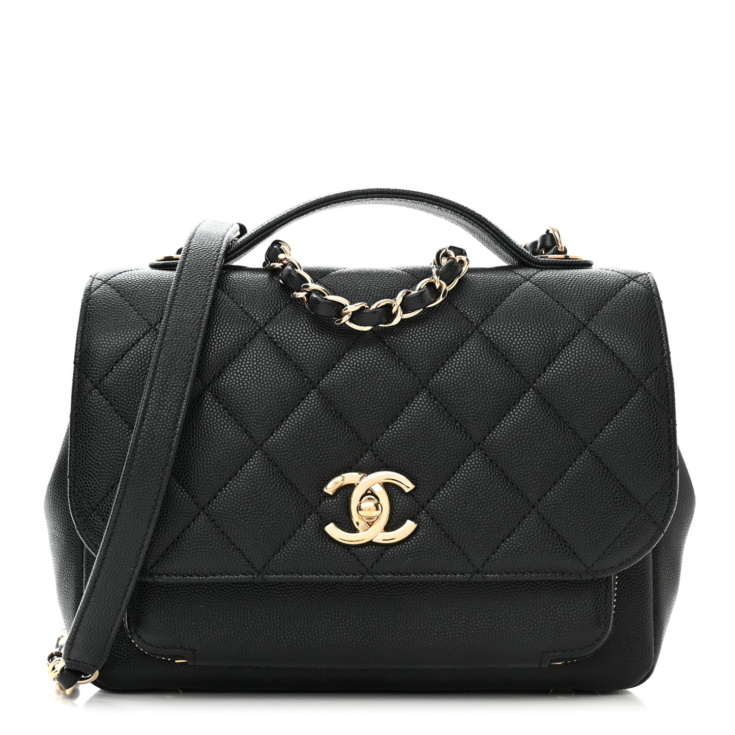 Caviar Quilted Medium Business Affinity Flap Black