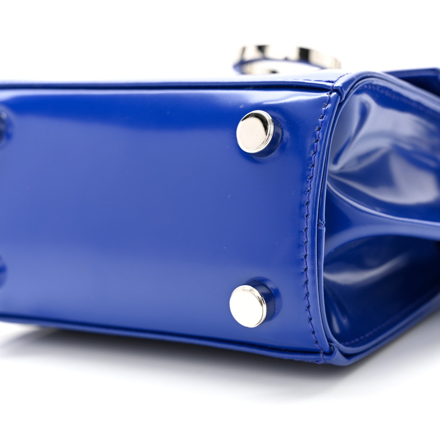 Salvatore Ferragamo Brushed Calfskin Micro Iconic Top Handle Bag Lapis Lazuli 9 of 9