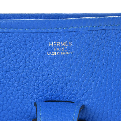 Hermes Taurillon Clemence Evelyne III PM Bleu Hydra 6 of 9