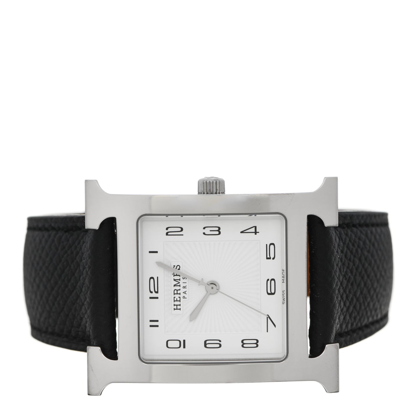 Stainless Steel Epsom 30.5mm Heure H Hour Quartz Watch Noir