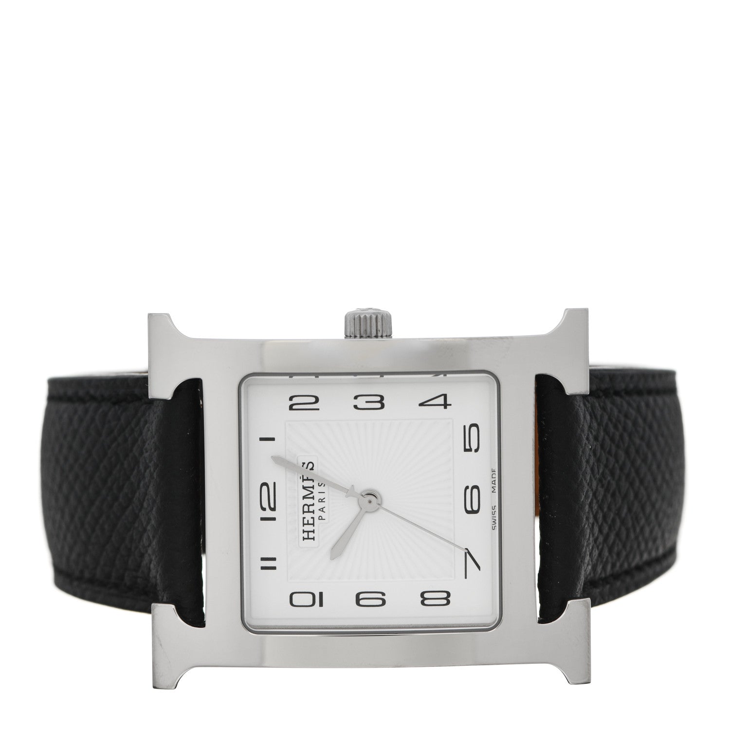 Hermes Stainless Steel Epsom 30.5mm Heure H Hour Quartz Watch Noir 2 of 5