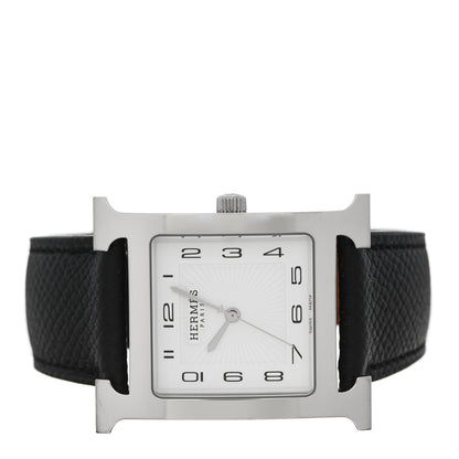 Hermes Stainless Steel Epsom 30.5mm Heure H Hour Quartz Watch Noir 2 of 5