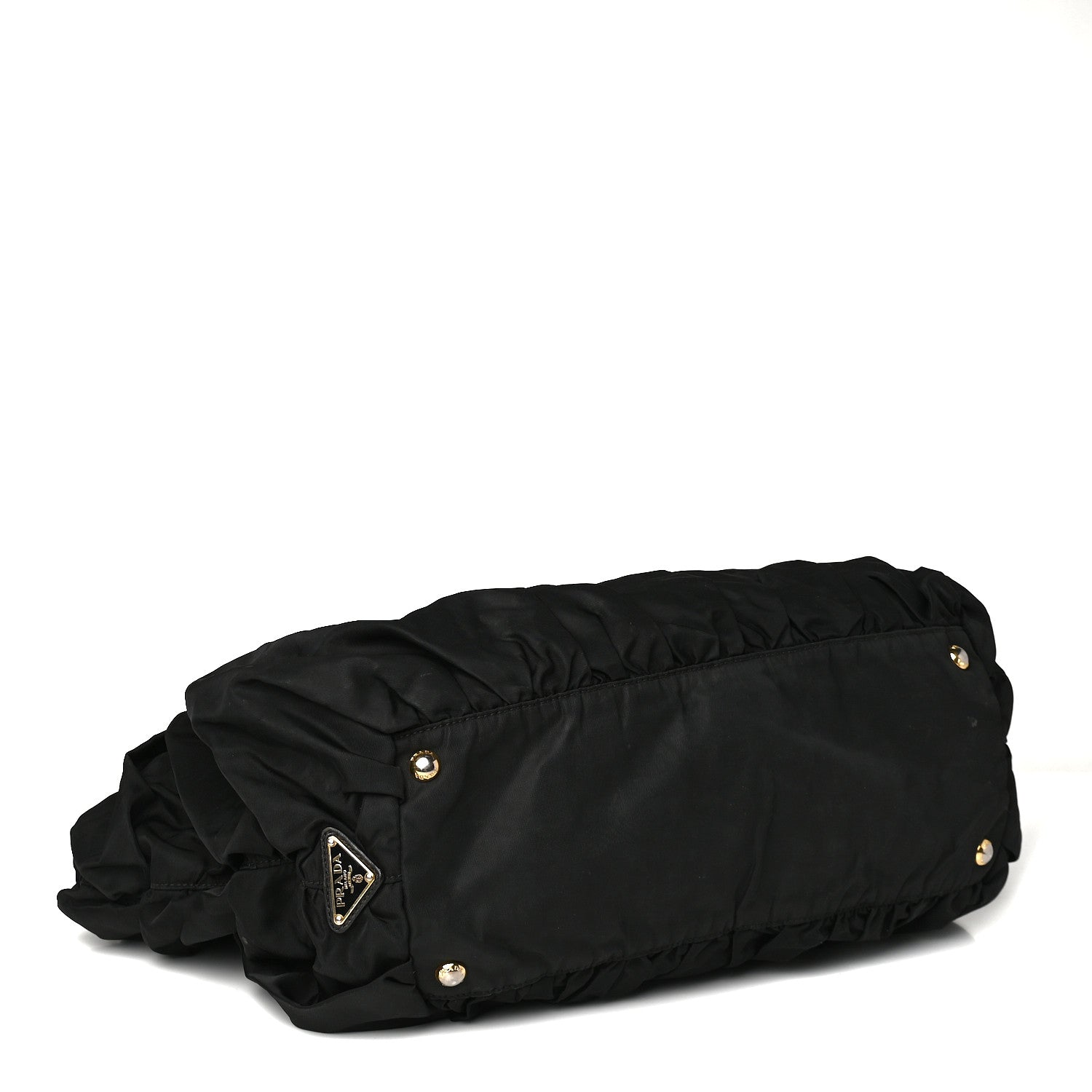 Prada Tessuto Nylon Origami Pleated Tote Black 4 of 14