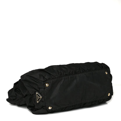 Prada Tessuto Nylon Origami Pleated Tote Black 4 of 14