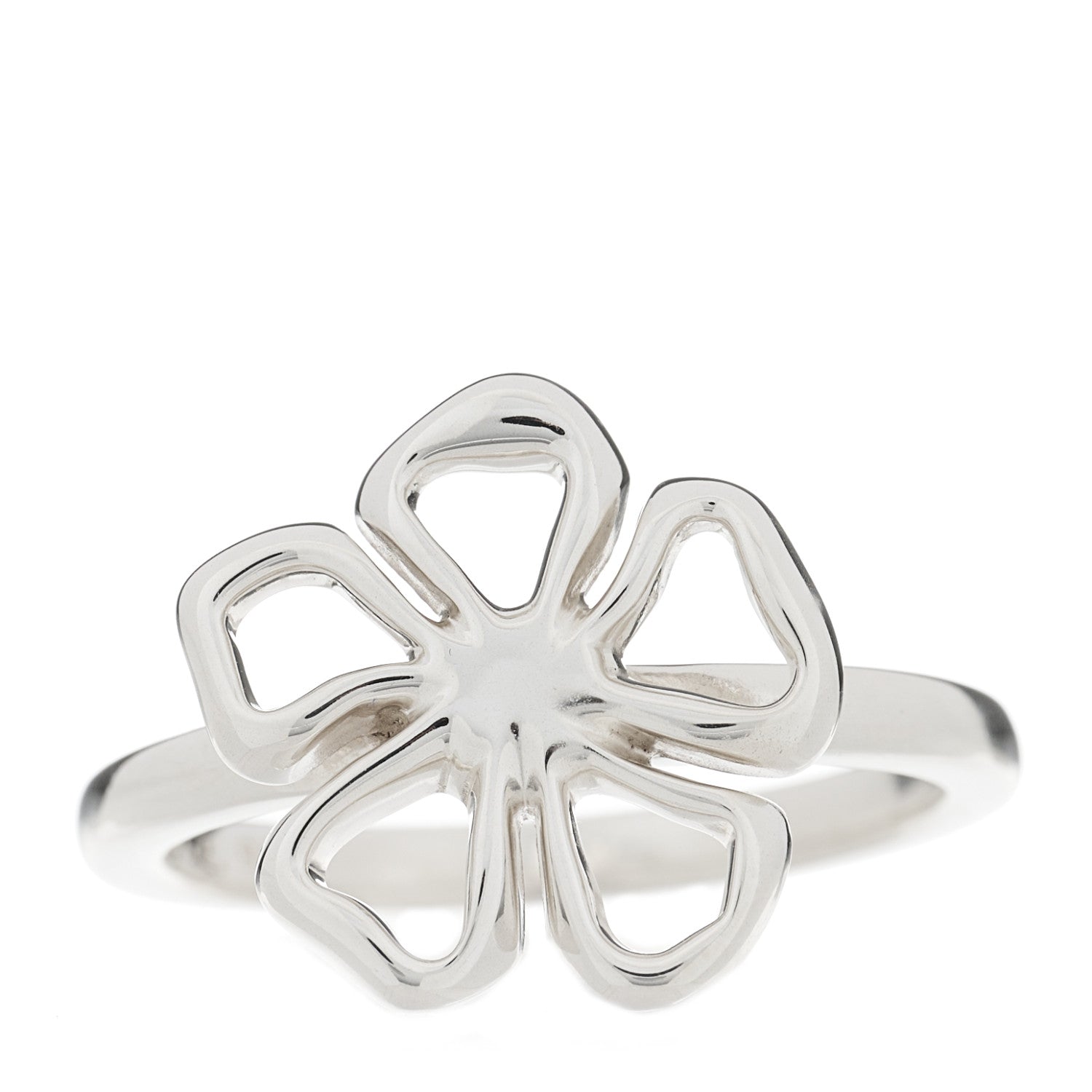 Tiffany Sterling Silver Open Flower Ring 58 8.5 1 of 3
