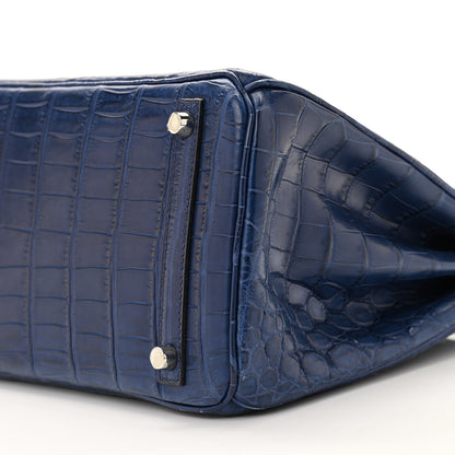 Hermes Matte Niloticus Crocodile Birkin 30 Bleu De Malte 10 of 13