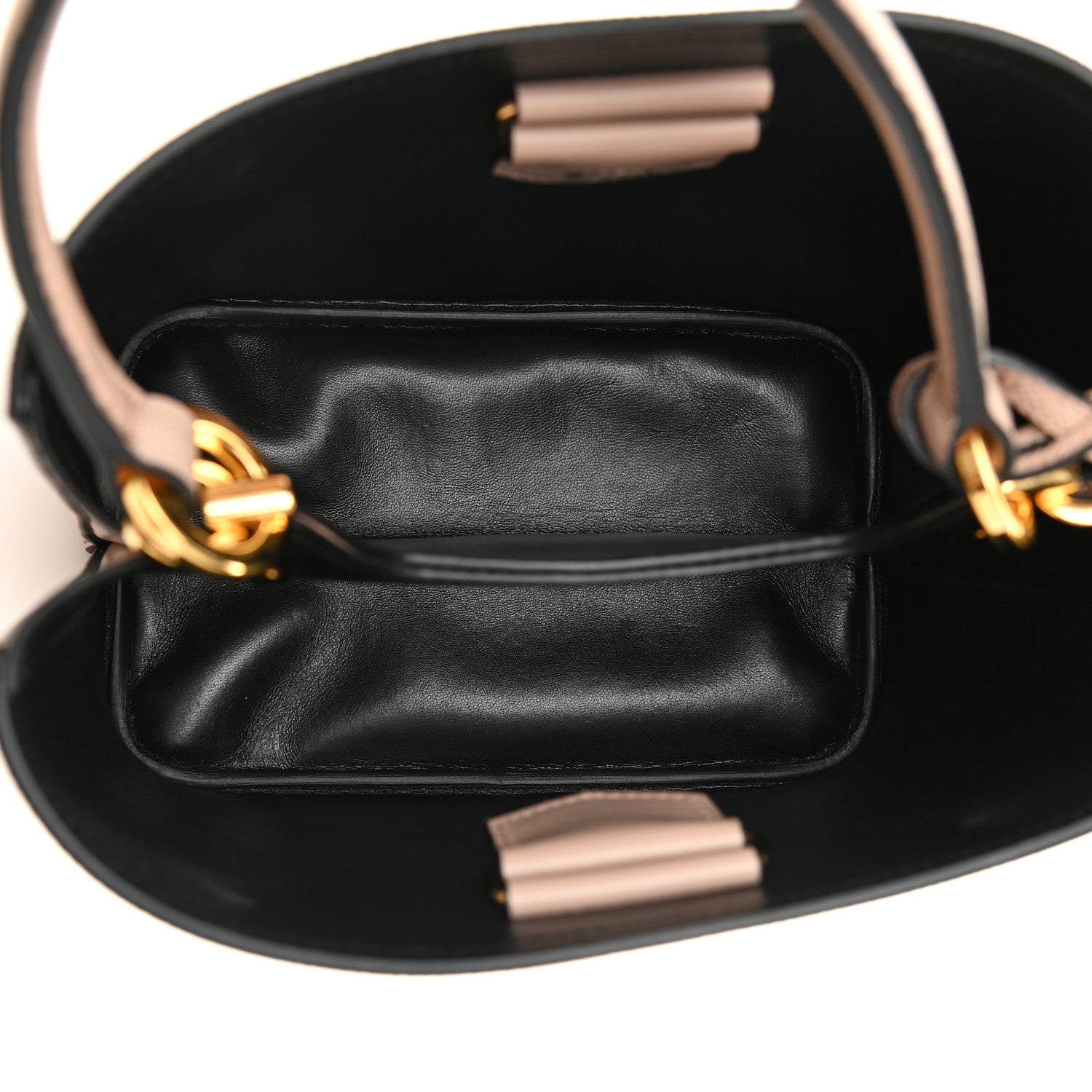 Prada Saffiano Cuir Medium Panier Bucket Bag Cipria Black 5 of 10