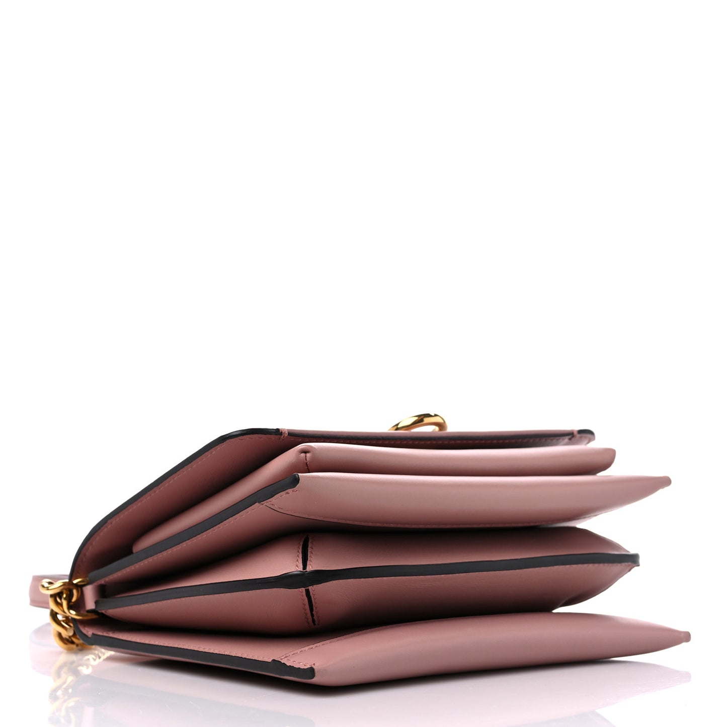Calfskin Trifolio Flap Bag Antique Rose