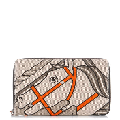 Hermes Toile Steeple GM Wallet 1 of 8