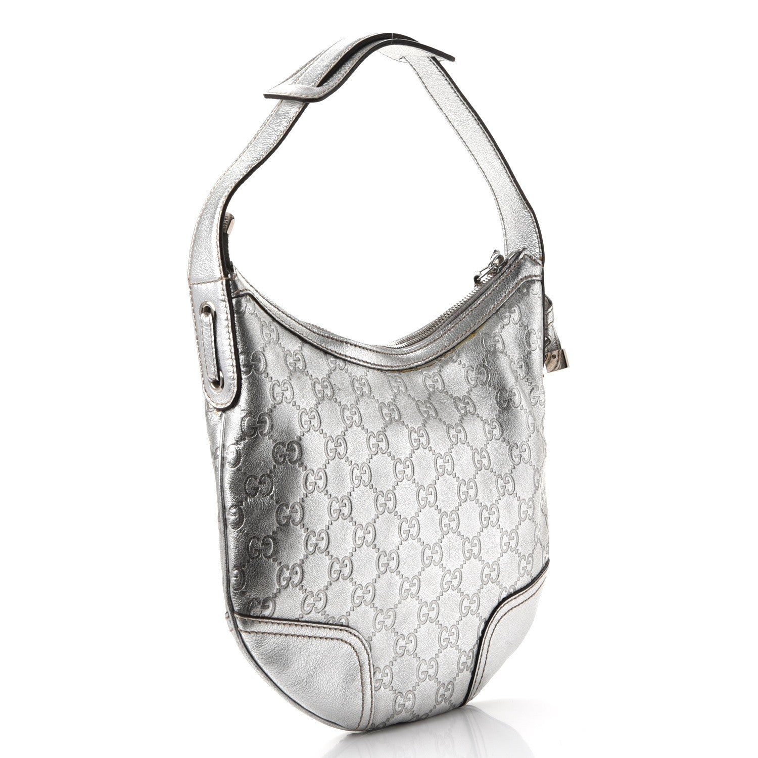 Gucci Metallic Guccissima Small Princy Hobo Silver 3 of 10