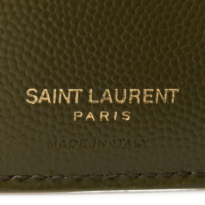 Saint Laurent Grain De Poudre Matelasse Chevron Monogram Zipped Card Case 8 of 9