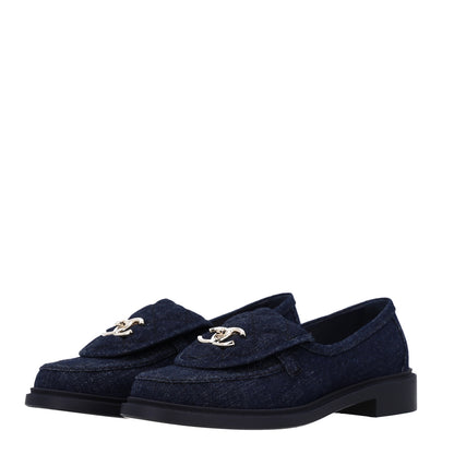 Chanel Denim CC Turnlock Loafers 39.5 Dark Blue 4 of 11