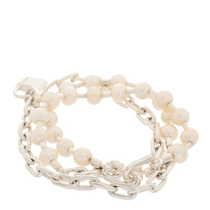 Tiffany Sterling Silver Pearl HardWear Lock Bracelet 2 of 4