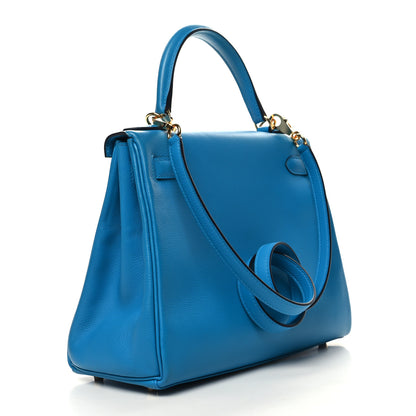 Hermes Evercolor Kelly Retourne 28 Bleu Frida 3 of 13
