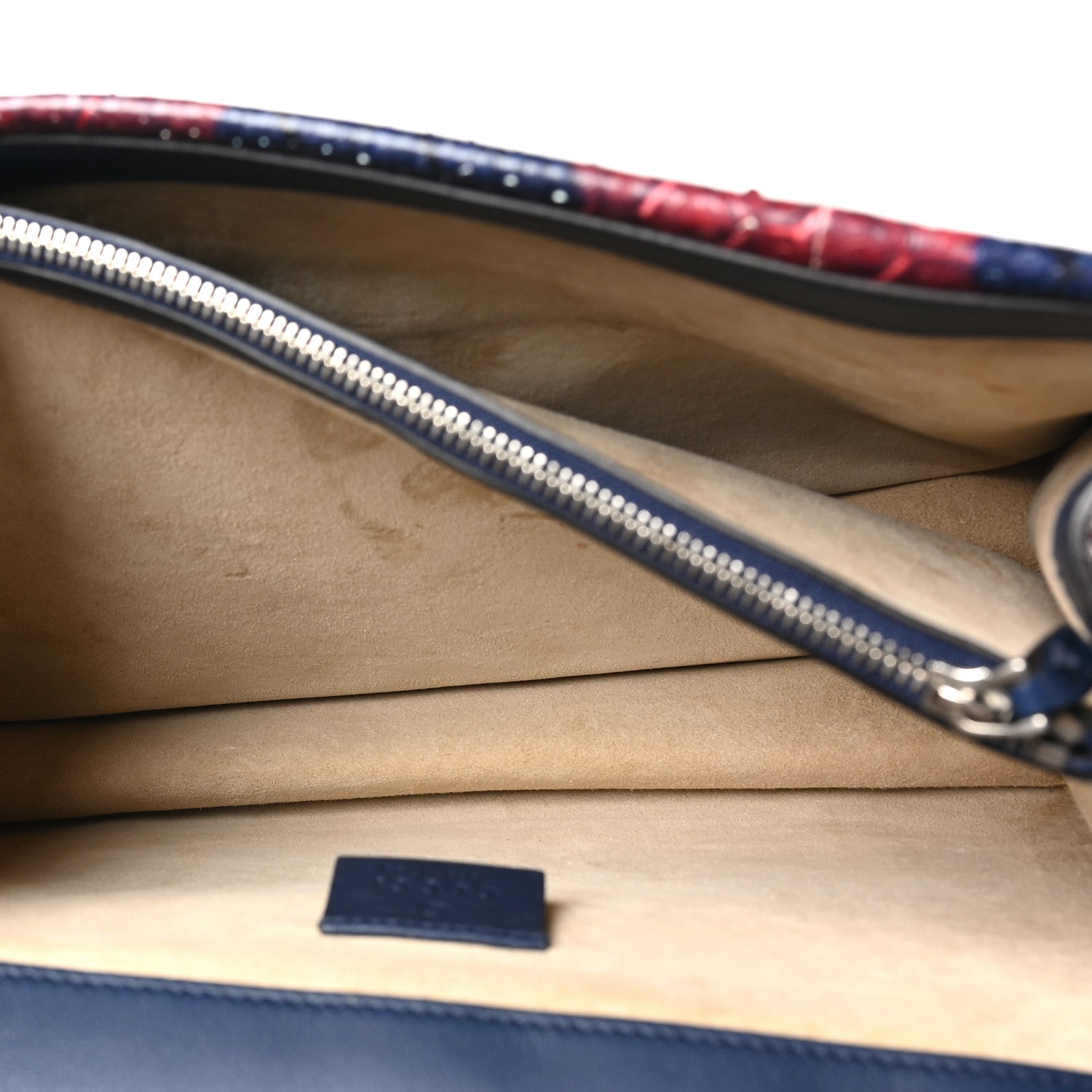 Gucci Snakeskin Cubic Medium Dionysus Shoulder Bag Red White Blue 6 of 12