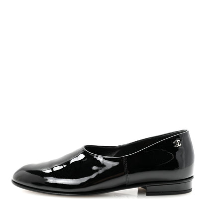 Chanel Patent Calfskin Moccasin Loafers 36 Black 1 of 9