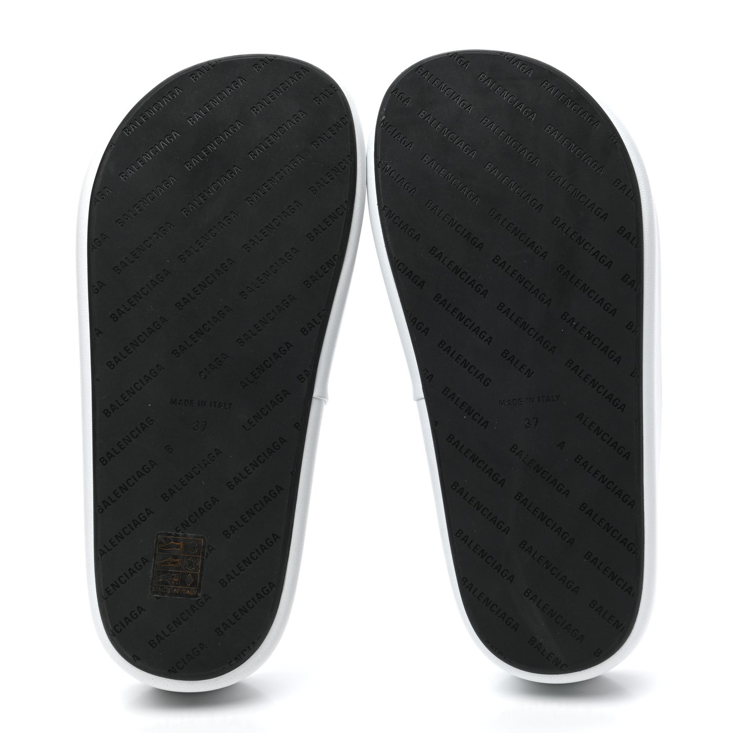 Smooth Nappa Logo Rise Platform Sandals 37 White Black