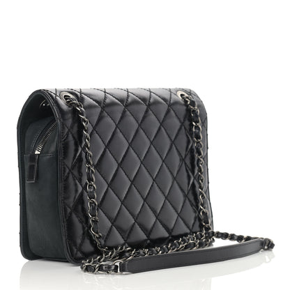 Chanel Glazed Calfskin Quilted Medium Day Trip Flap Black 2 of 14