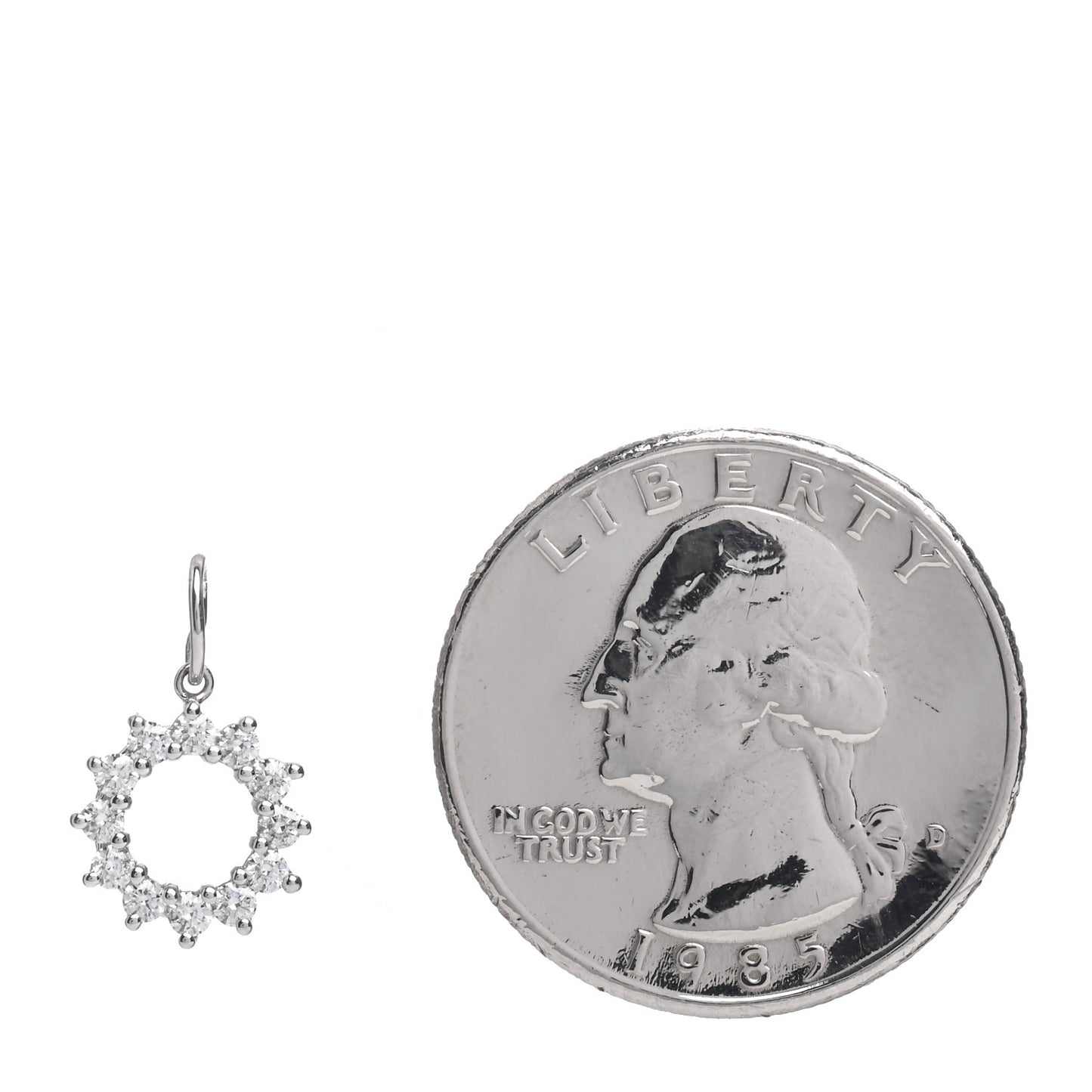 Platinum Diamond Circle Charm