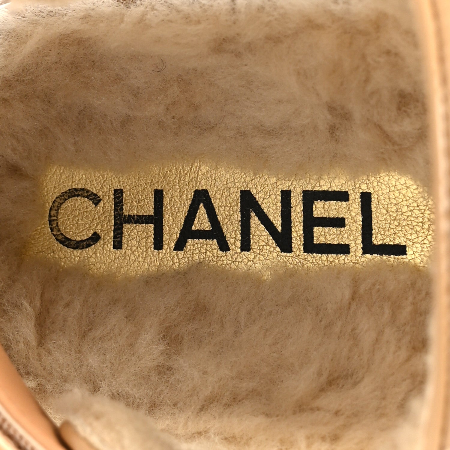 Chanel Crumpled Shiny Lambskin Shearling Quilted CC Slingback Mule Sandals 37 Dark Beige 7 of 9